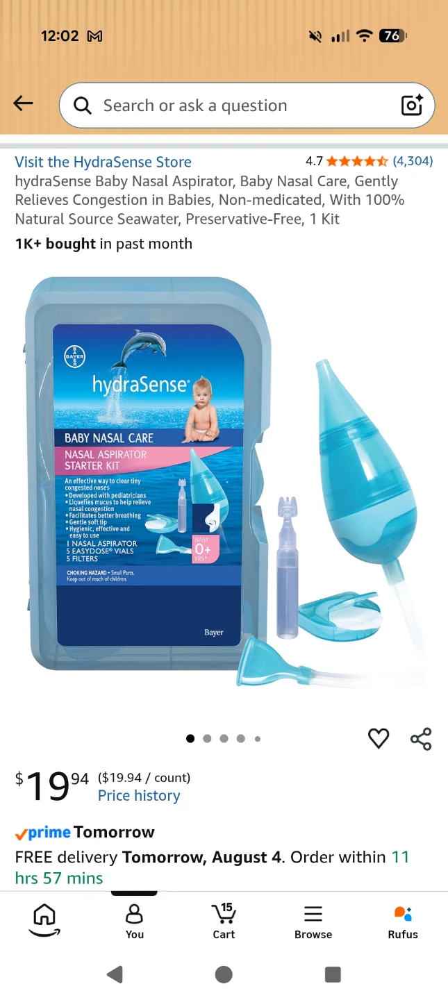 HydraSense Baby Nasal Care Aspirator Starter Kit