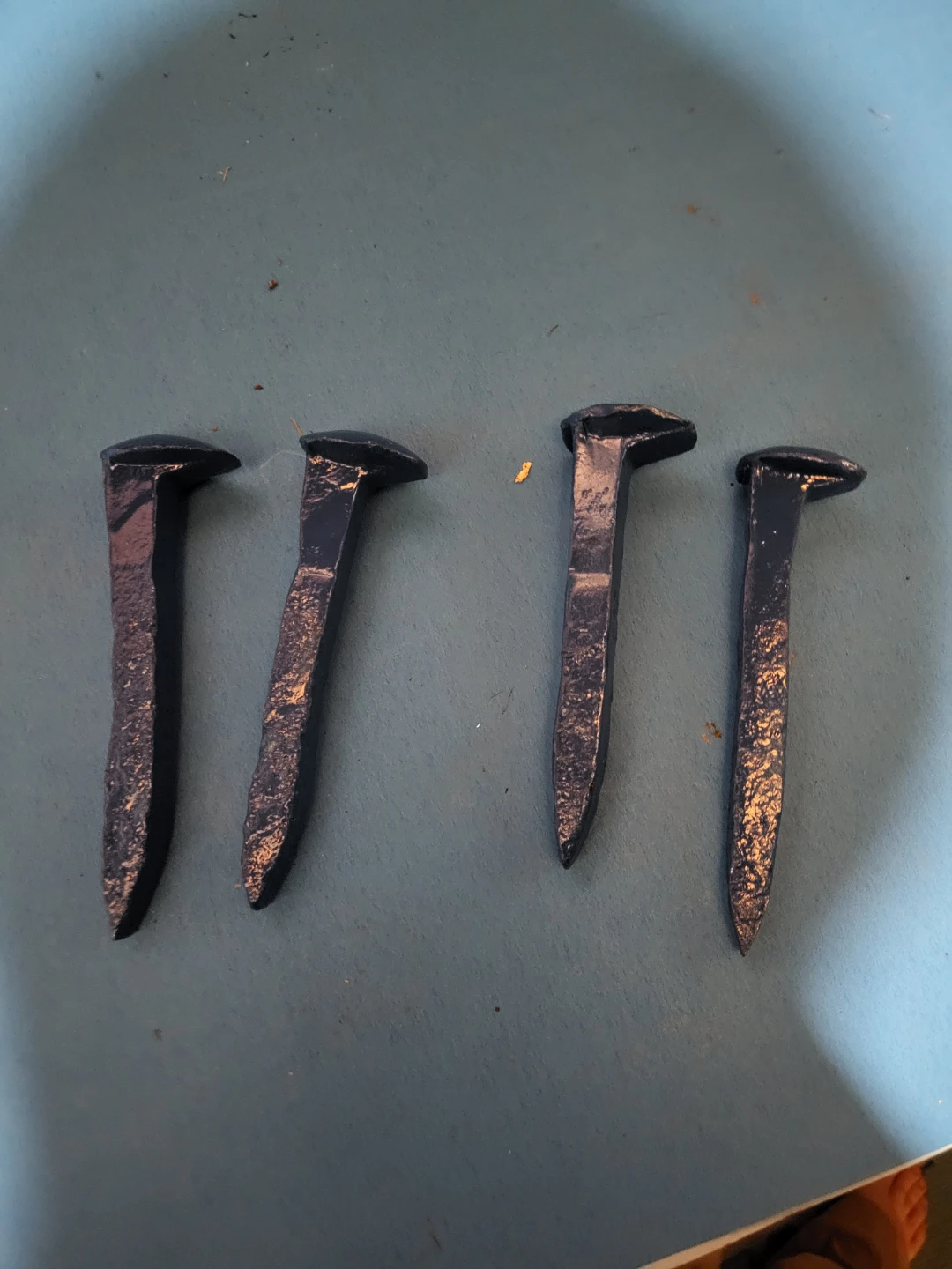 Set of 4 Blue Railroad Spikes