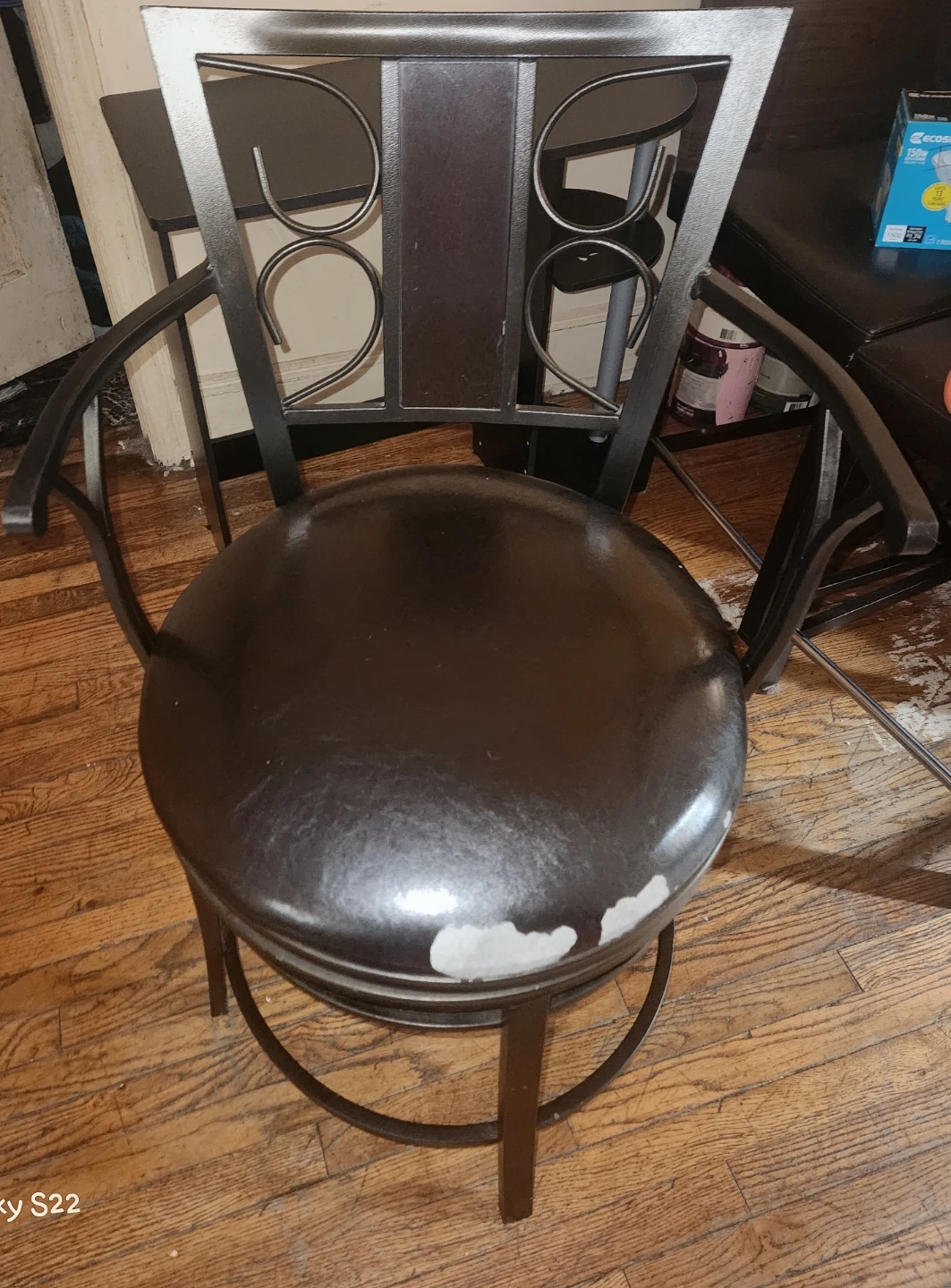 Swivel Bar Stool with Metal Frame - photo 2