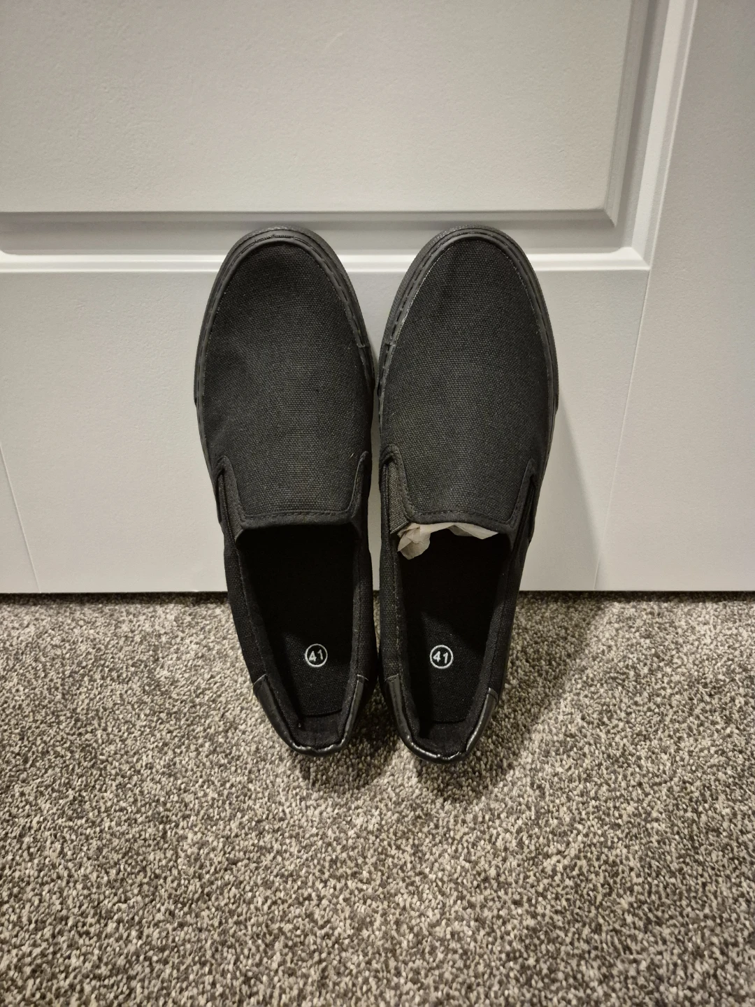 All Black Slip on Shoes