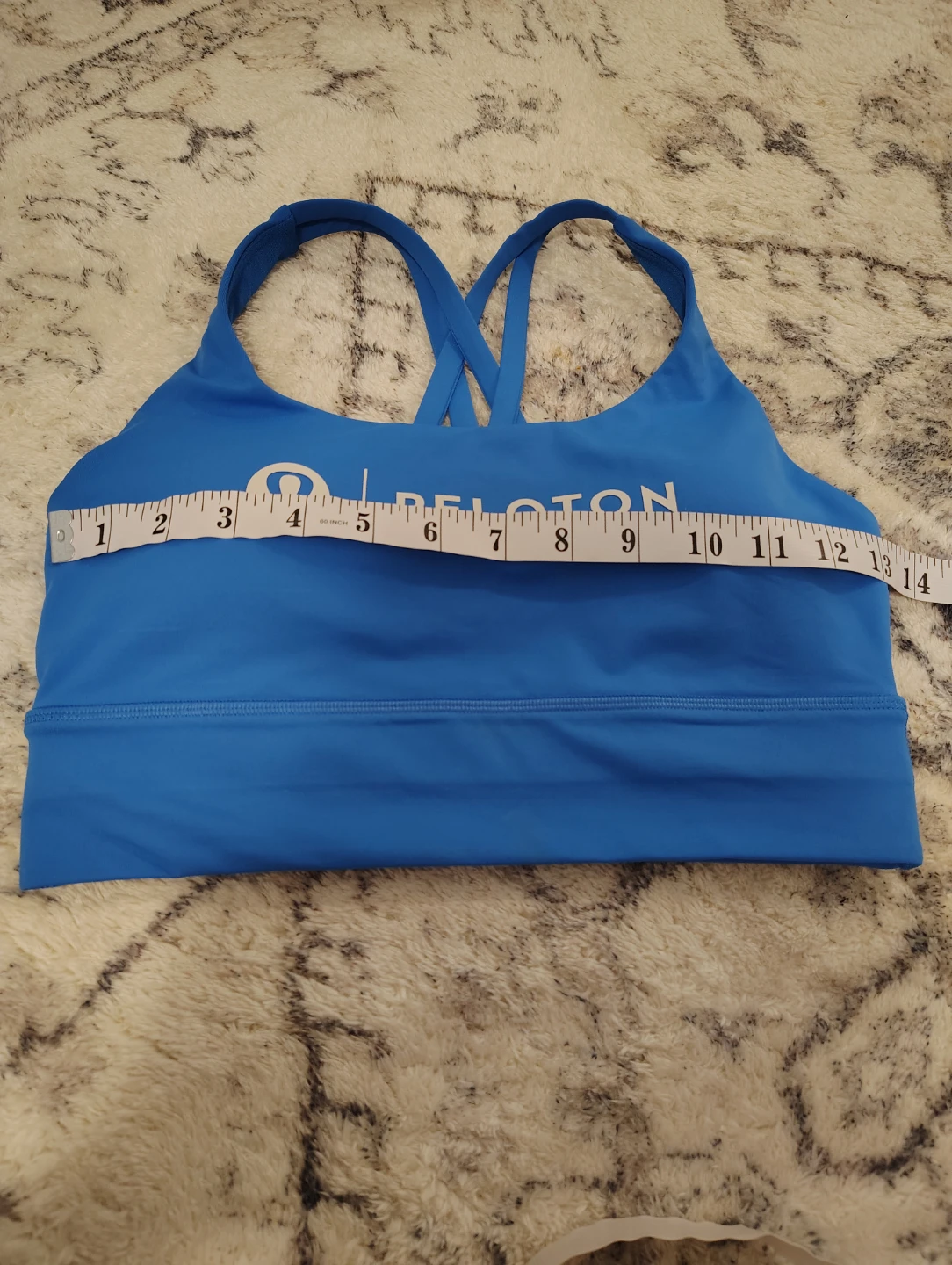Lululemon Peloton Bright Blue Strappy Logo Sports Bra - photo 3