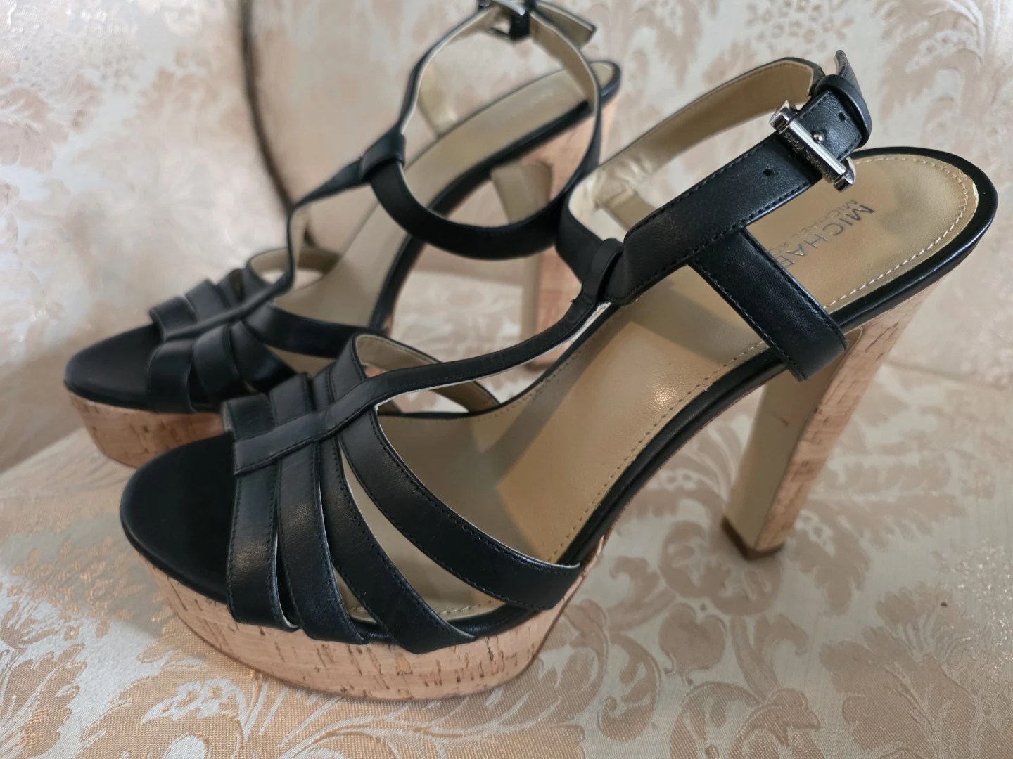 Michael Kors Black Strappy Platform Heels