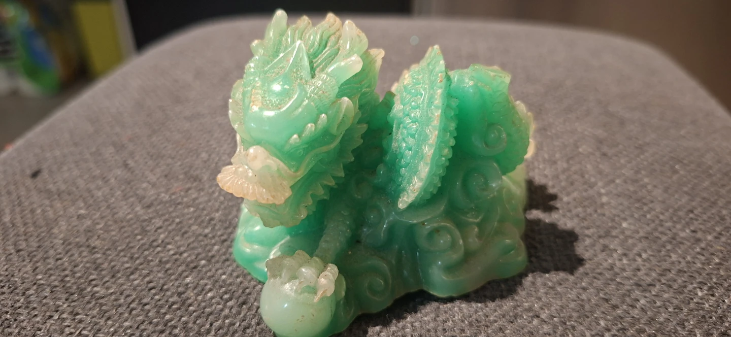 Green Jade Dragon Figurine