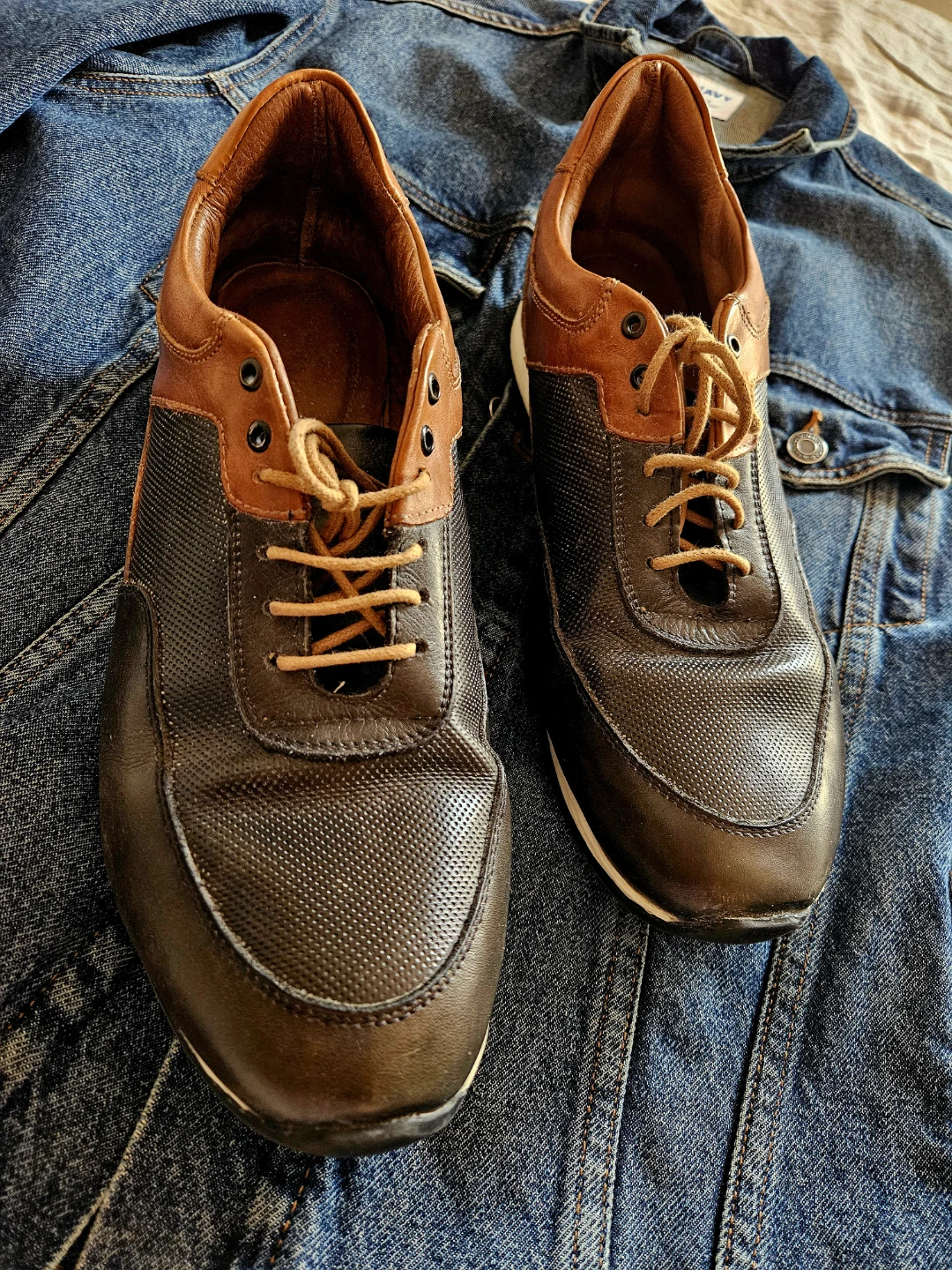 Brown & Black Leather Casual Shoes