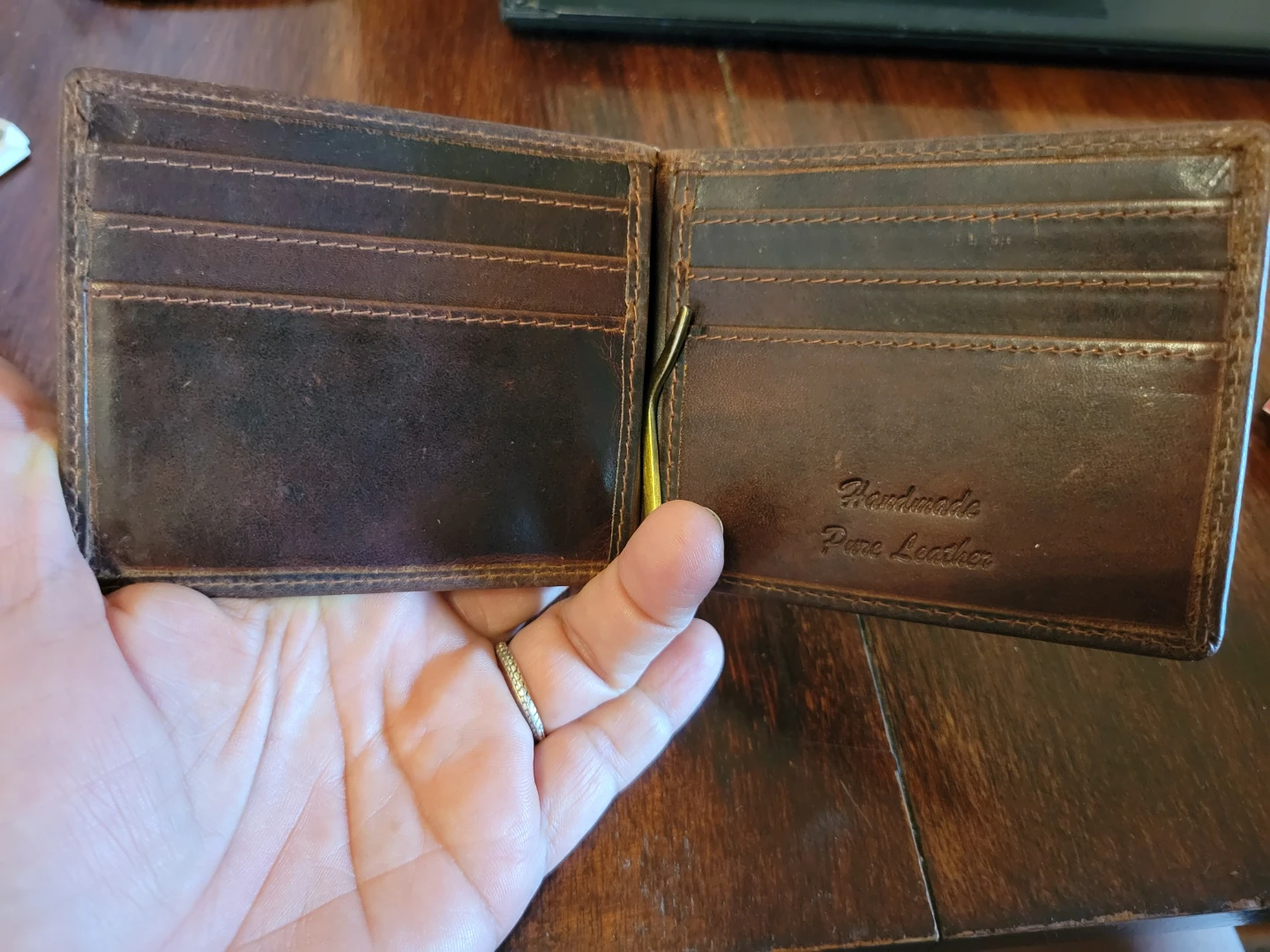 Handmade Pure Leather Money Clip Wallet - photo 3