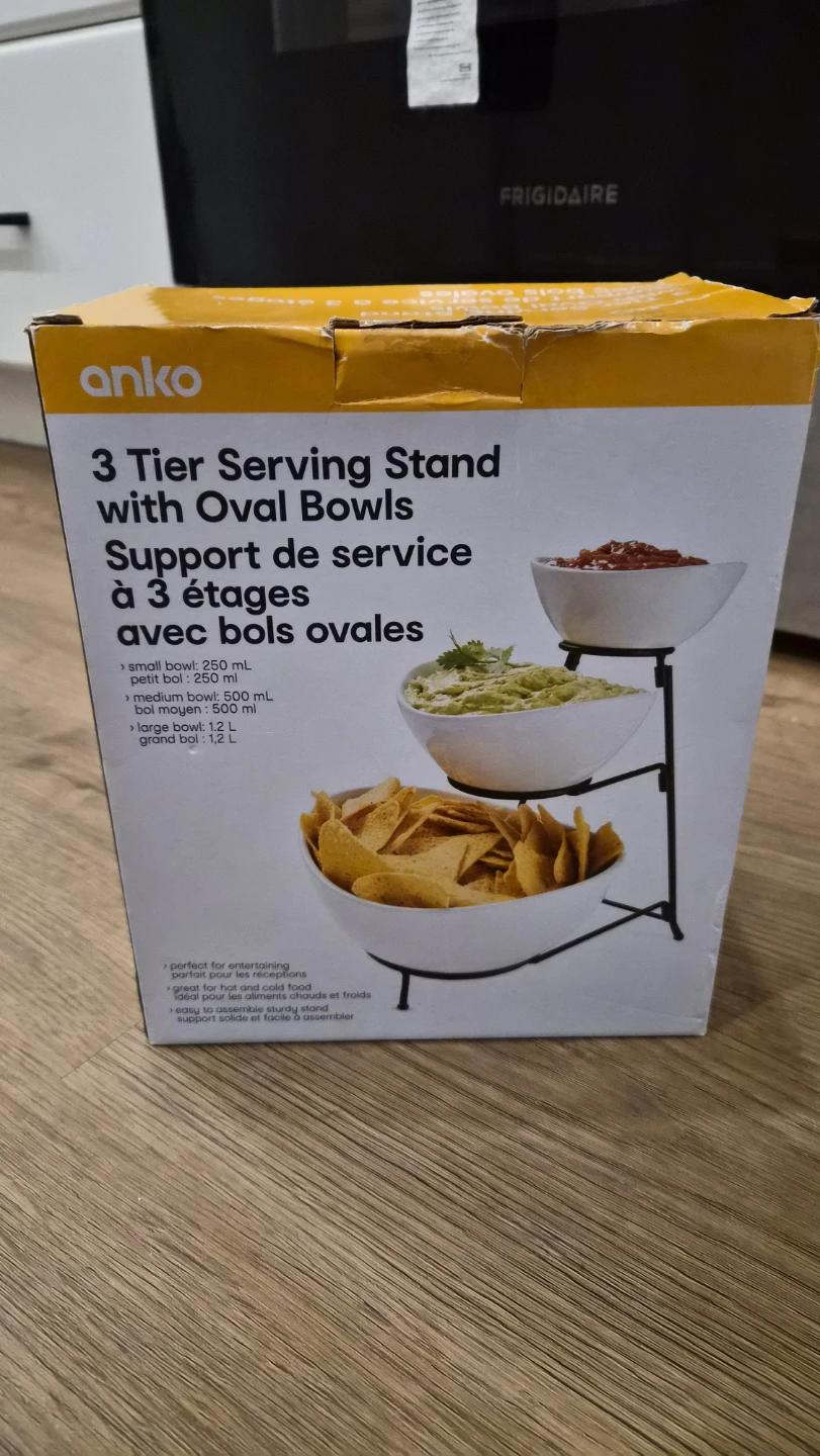 Anko 3 Tier Oval Serving Stand with Bowls