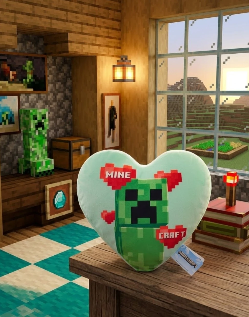 New Minecraft Creeper Heart Plush Pillow - photo 2