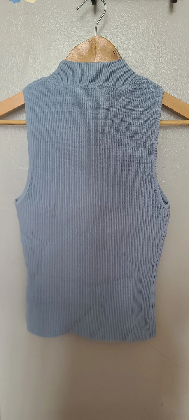 Babaton Sculpt Knit Mockneck Top - Dew Blue - photo 4