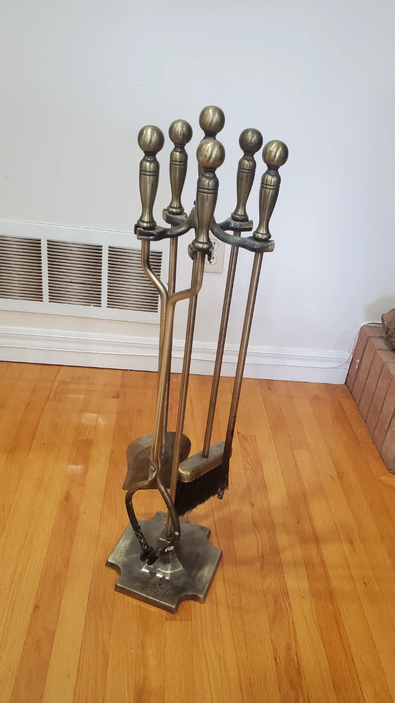 Brass Fireplace Tool Set - photo 5