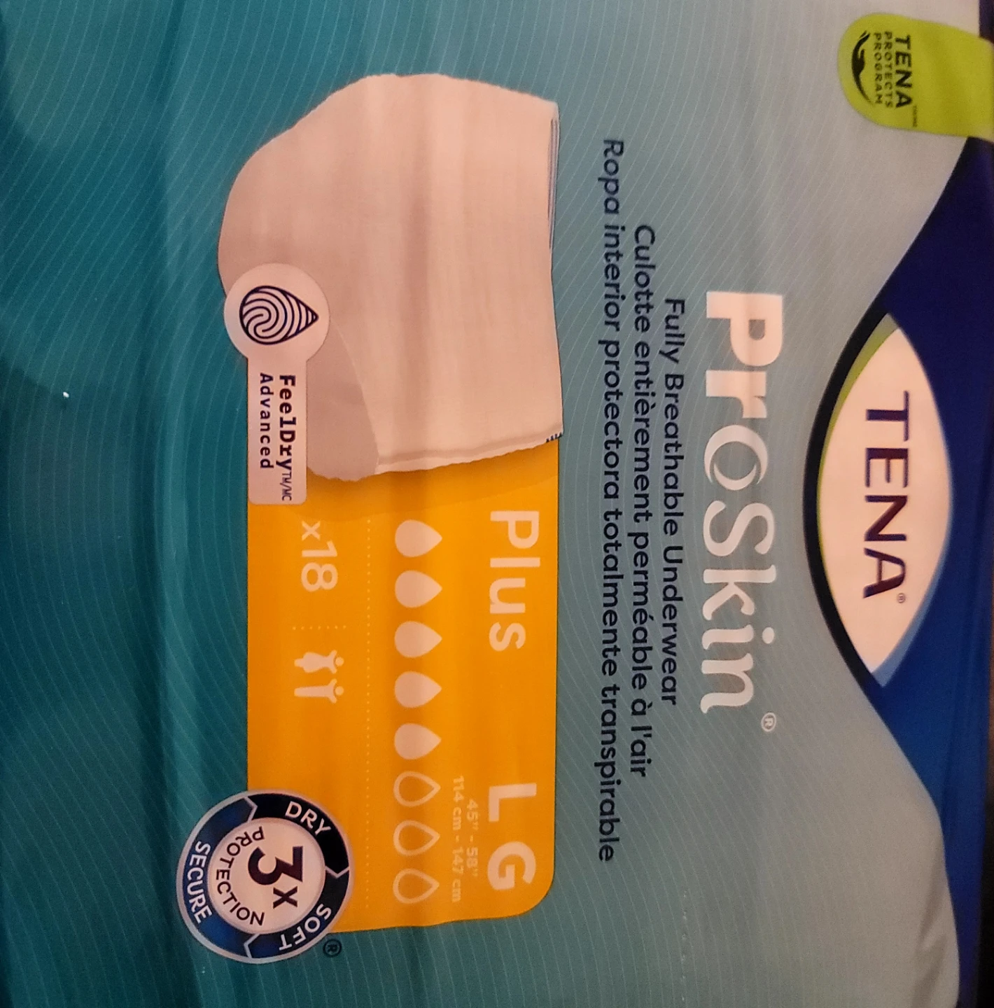 TENA ProSkin Fully Breathable Underwear, Size LG, 18 Count - photo 2