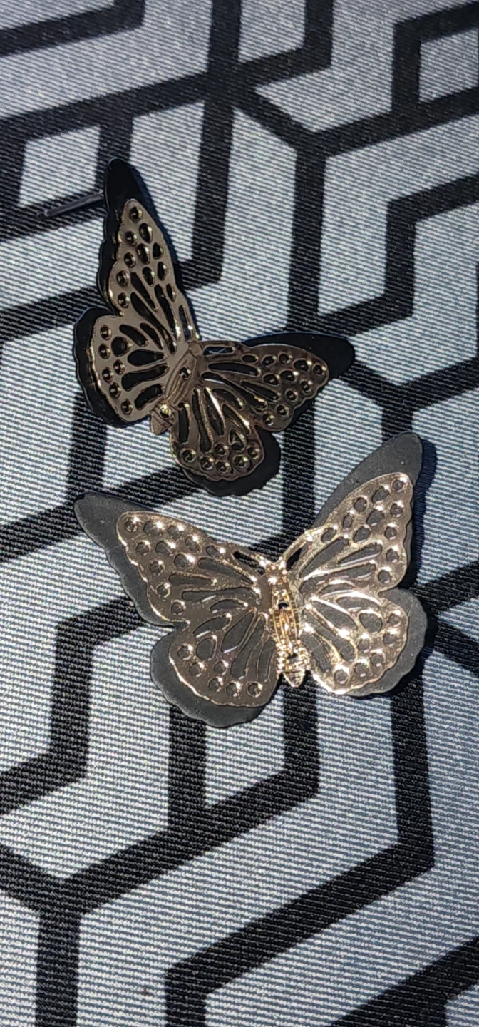 Gold & black Butterfly Earrings - photo 2