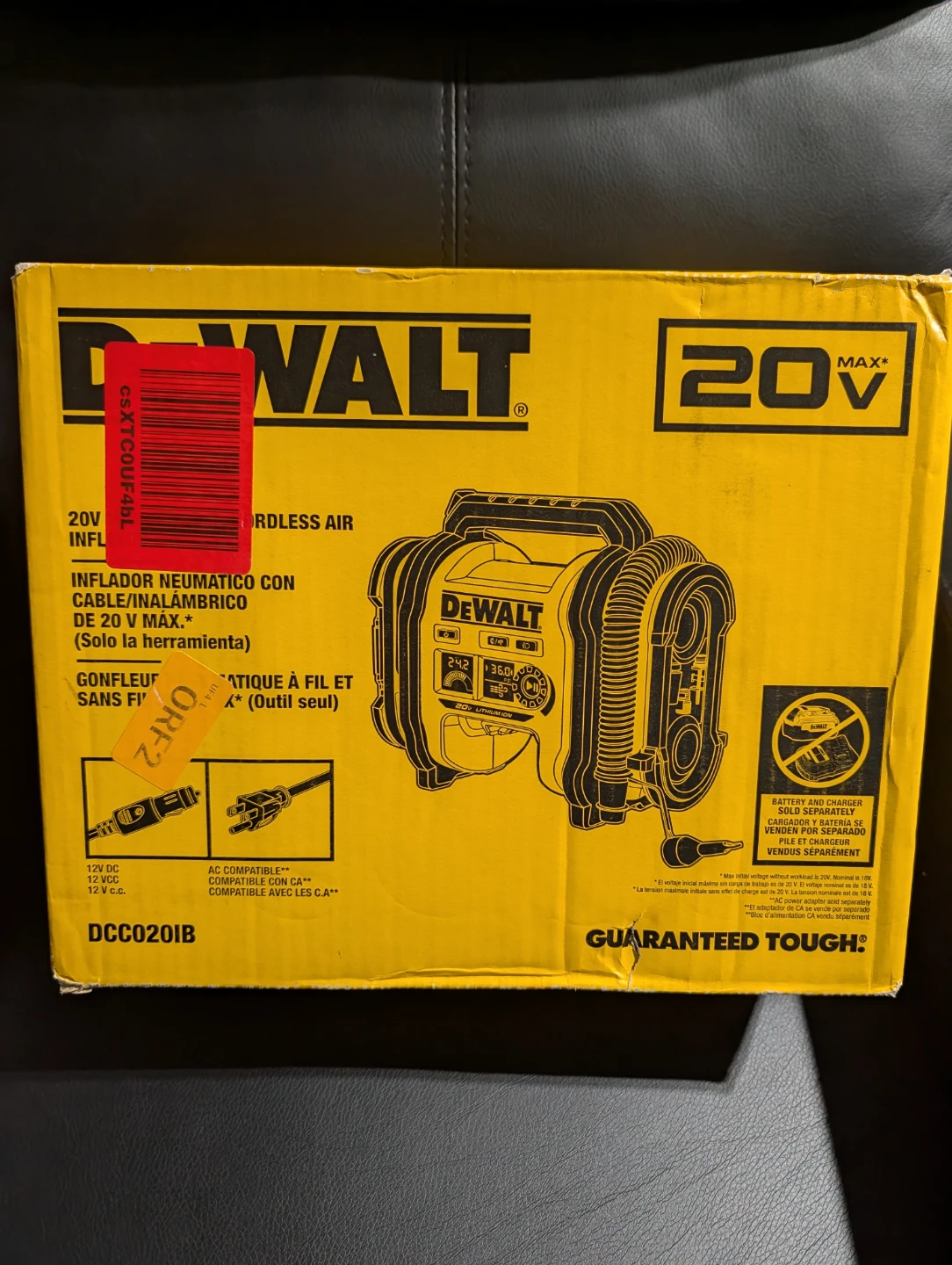 DeWalt 20v max portable tire inflator