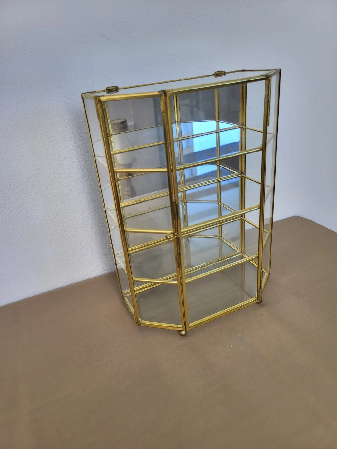 Curio Cabinet with Brass Trim