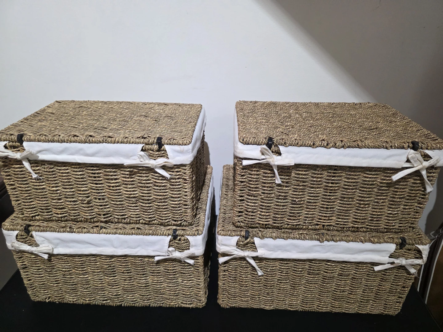Set of 4 Woven Storage Baskets with Lids - photo 4