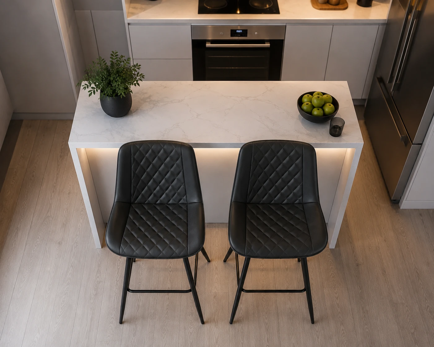 Brand new Set of 2 Black Faux Leather Bar Stools - photo 5