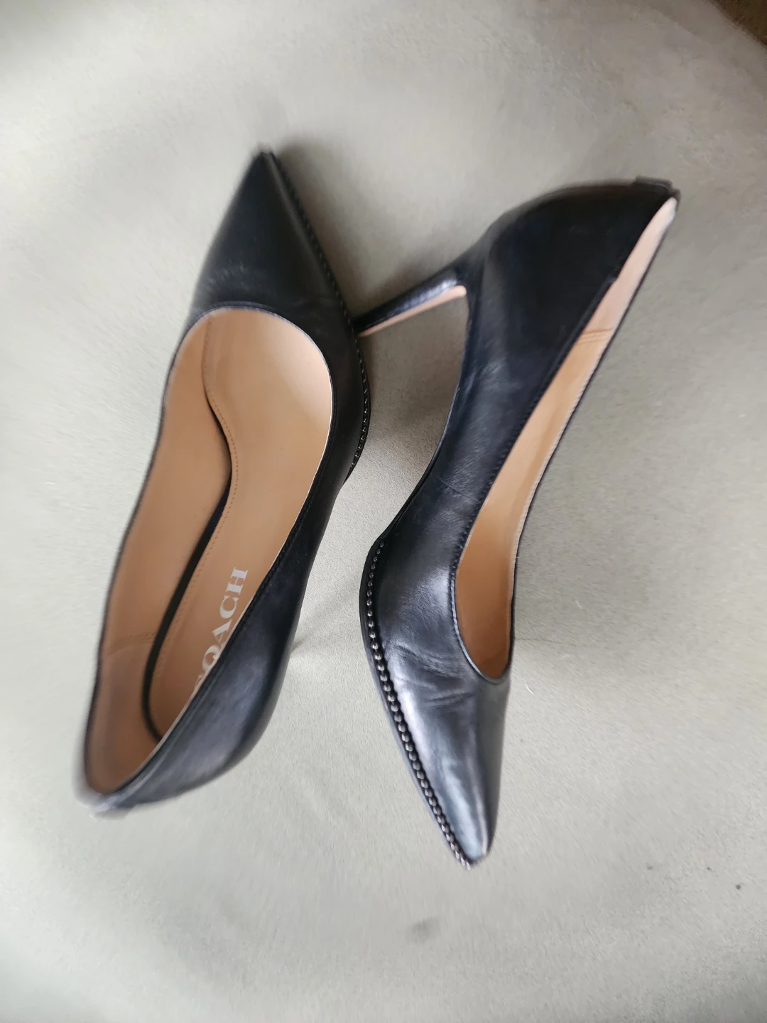 Coach Black Leather Heels with Studded Detail - photo 4