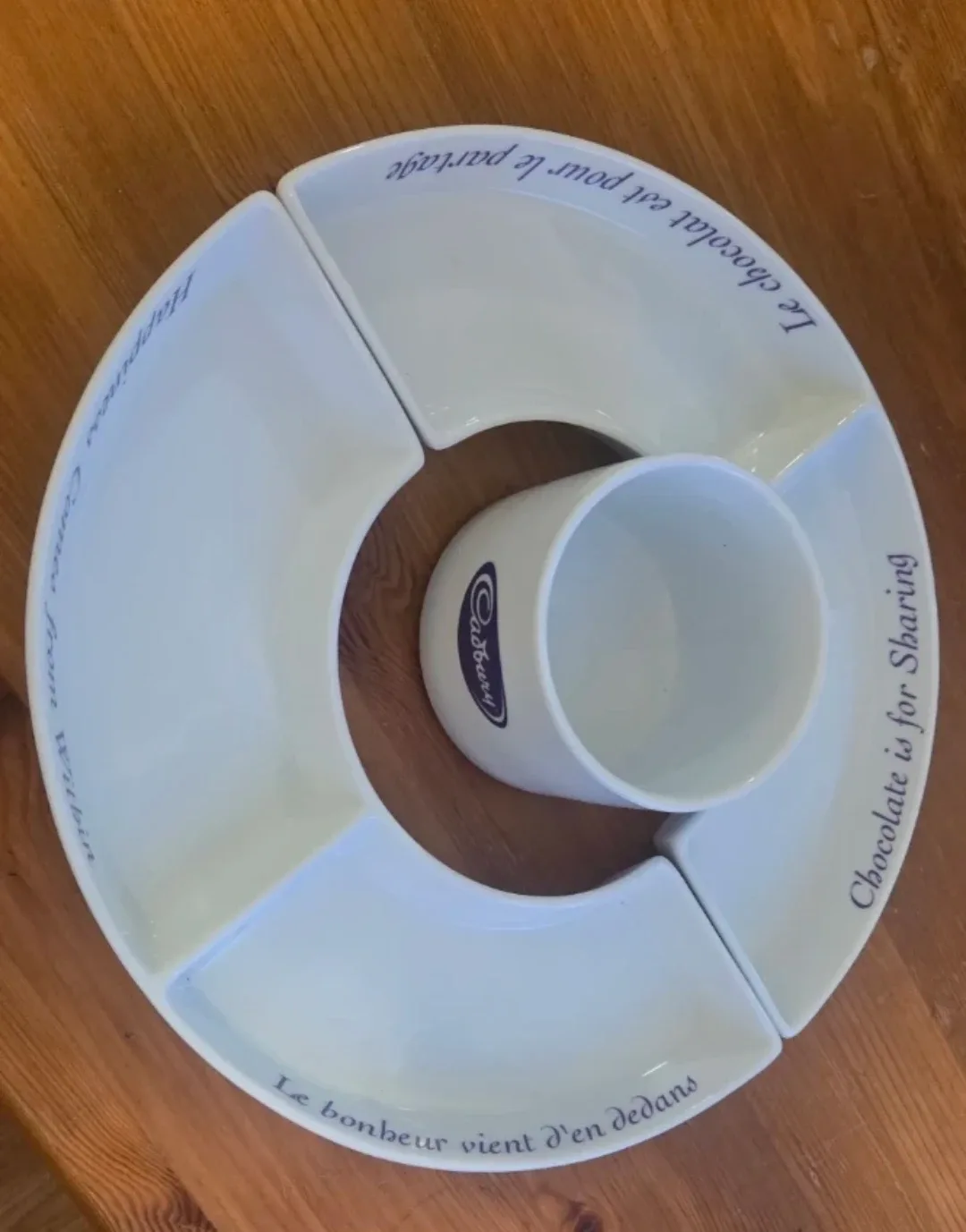 Cadbury Serving Platter with Dip Bowl