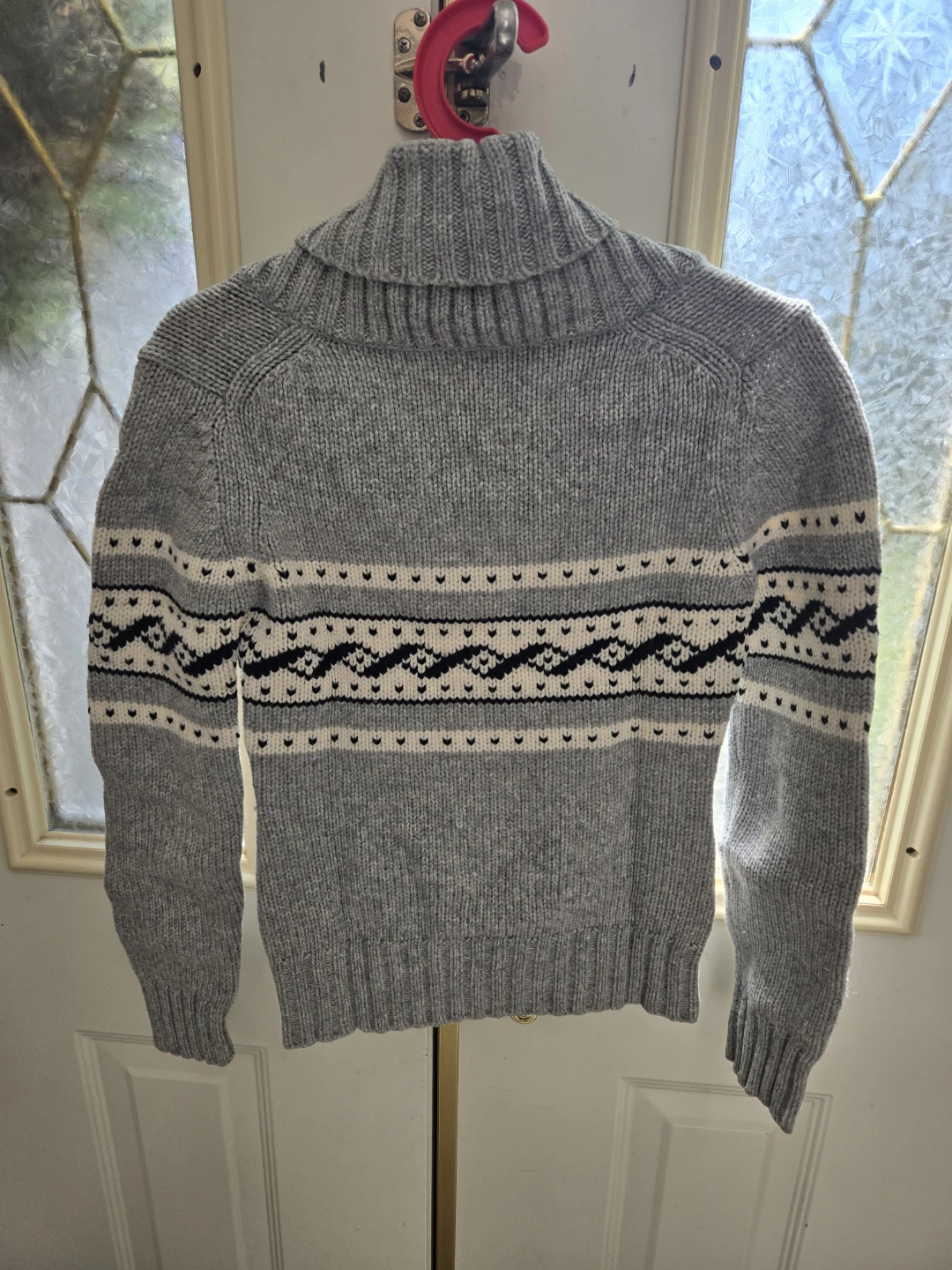 TNA Grey Fair Isle Wool Sweater - photo 3