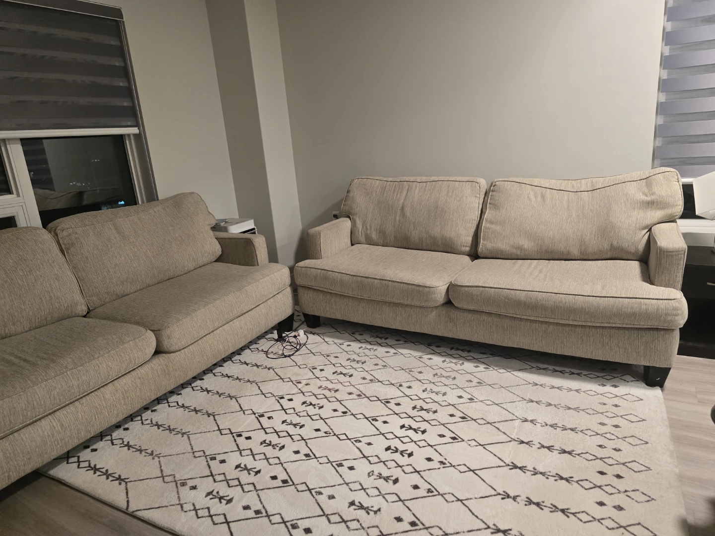 2 Large Beige Sofas - photo 2