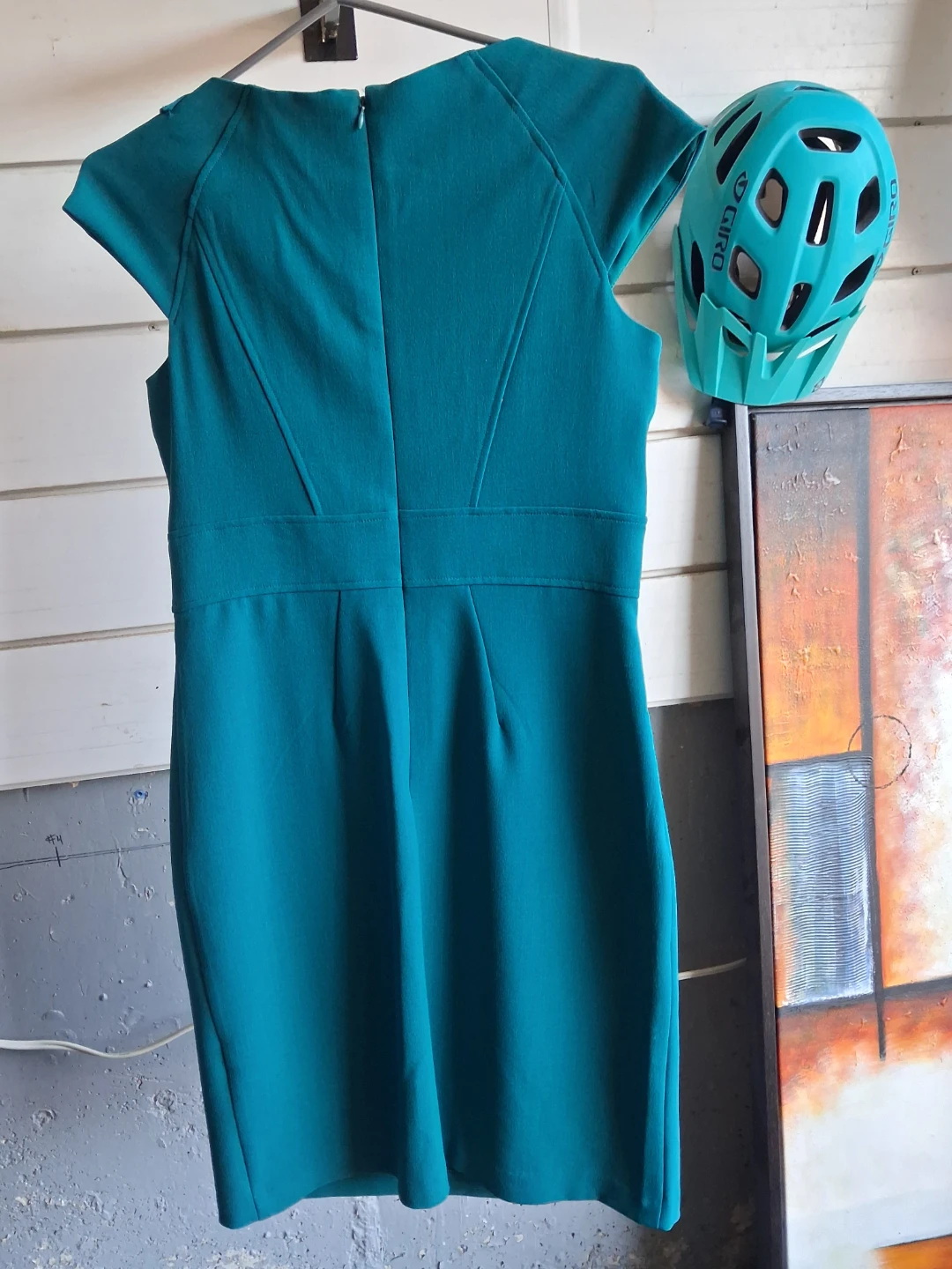 Teal Ruffle Neck Sheath Dress - photo 2