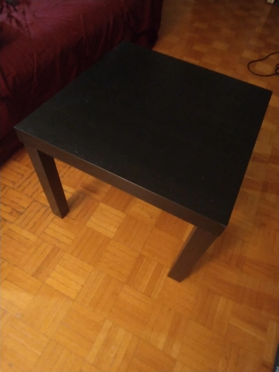 Black Ikea square side table, 21 3/4", 17 3/4" tall - photo 2