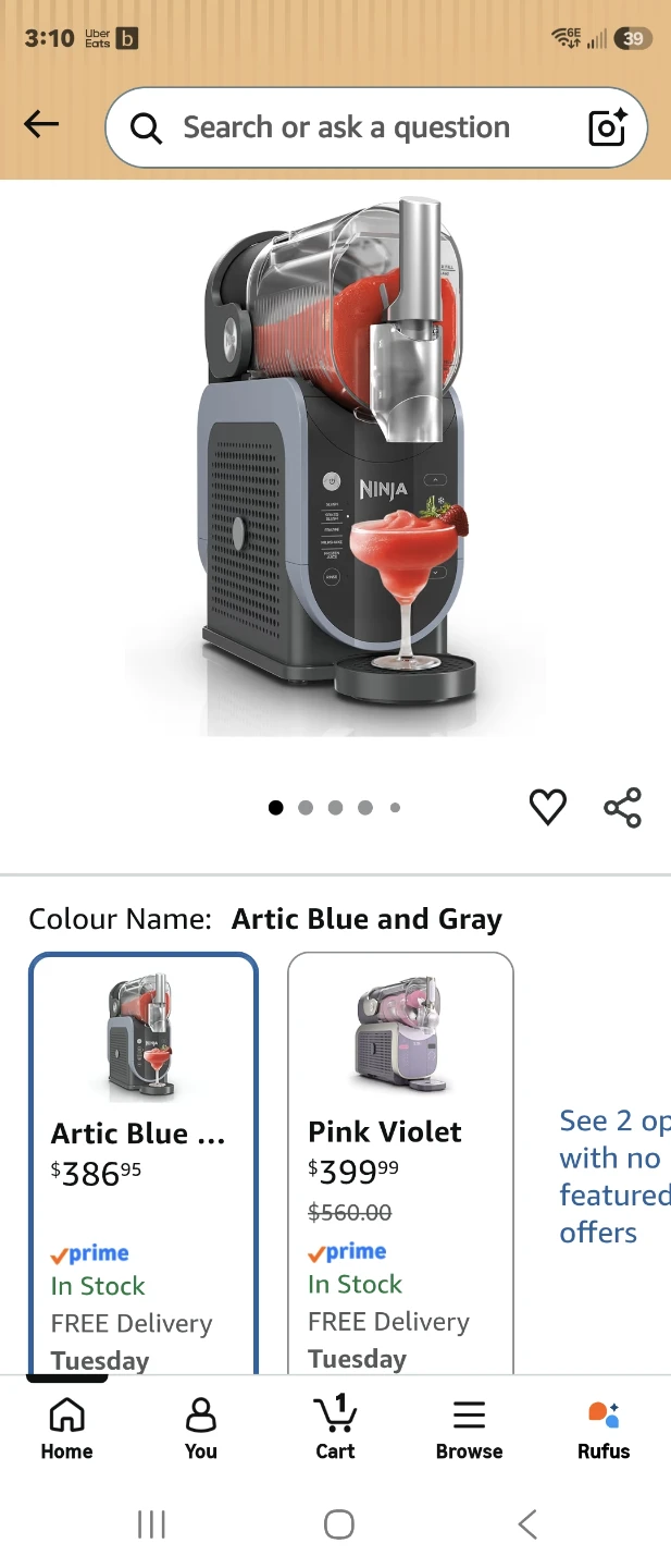 Ninja Artic Blue and Gray Frozen Drink Maker