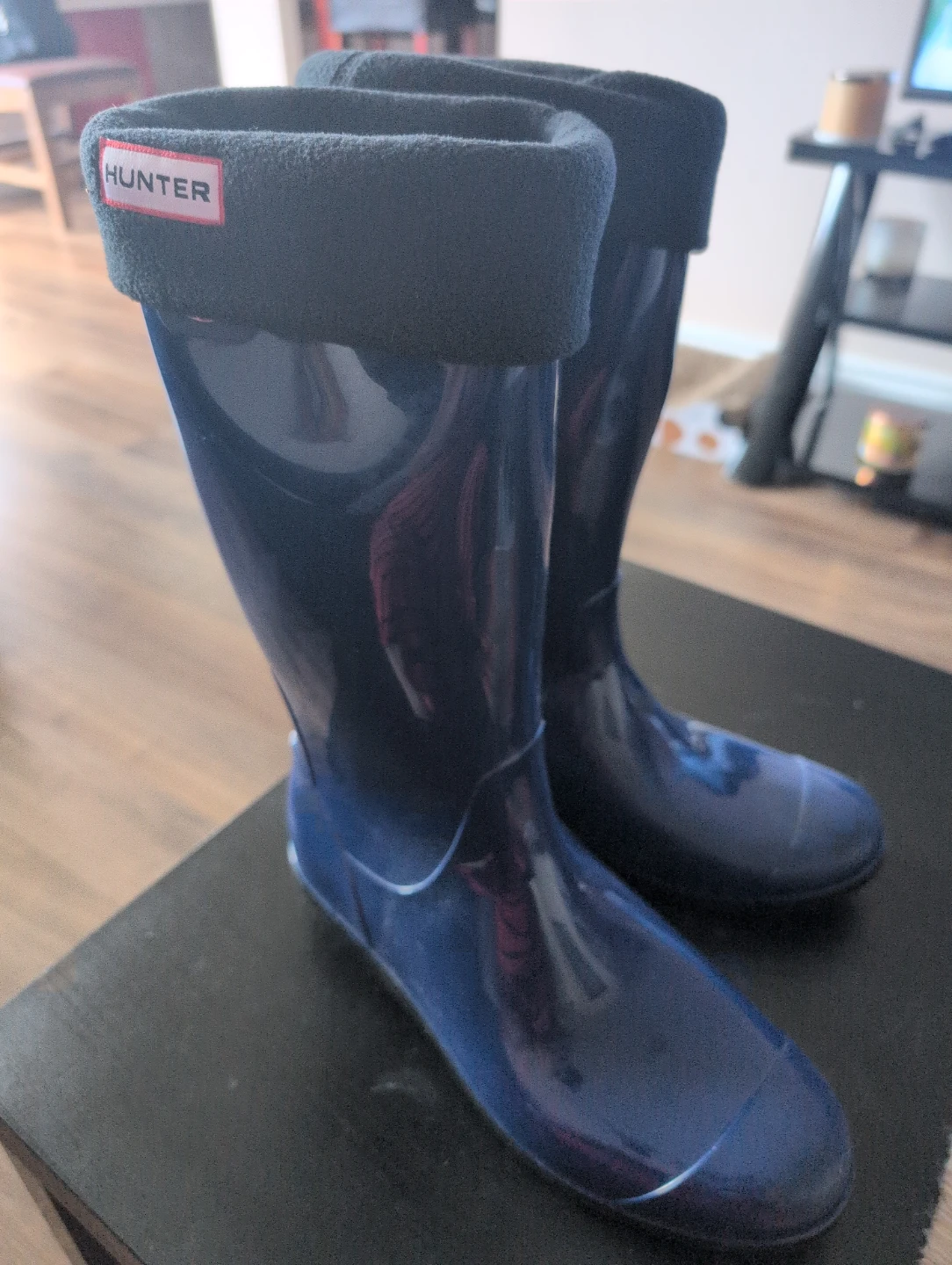 Hunter Blue Rubber Boots with Fleece Liners - photo 2