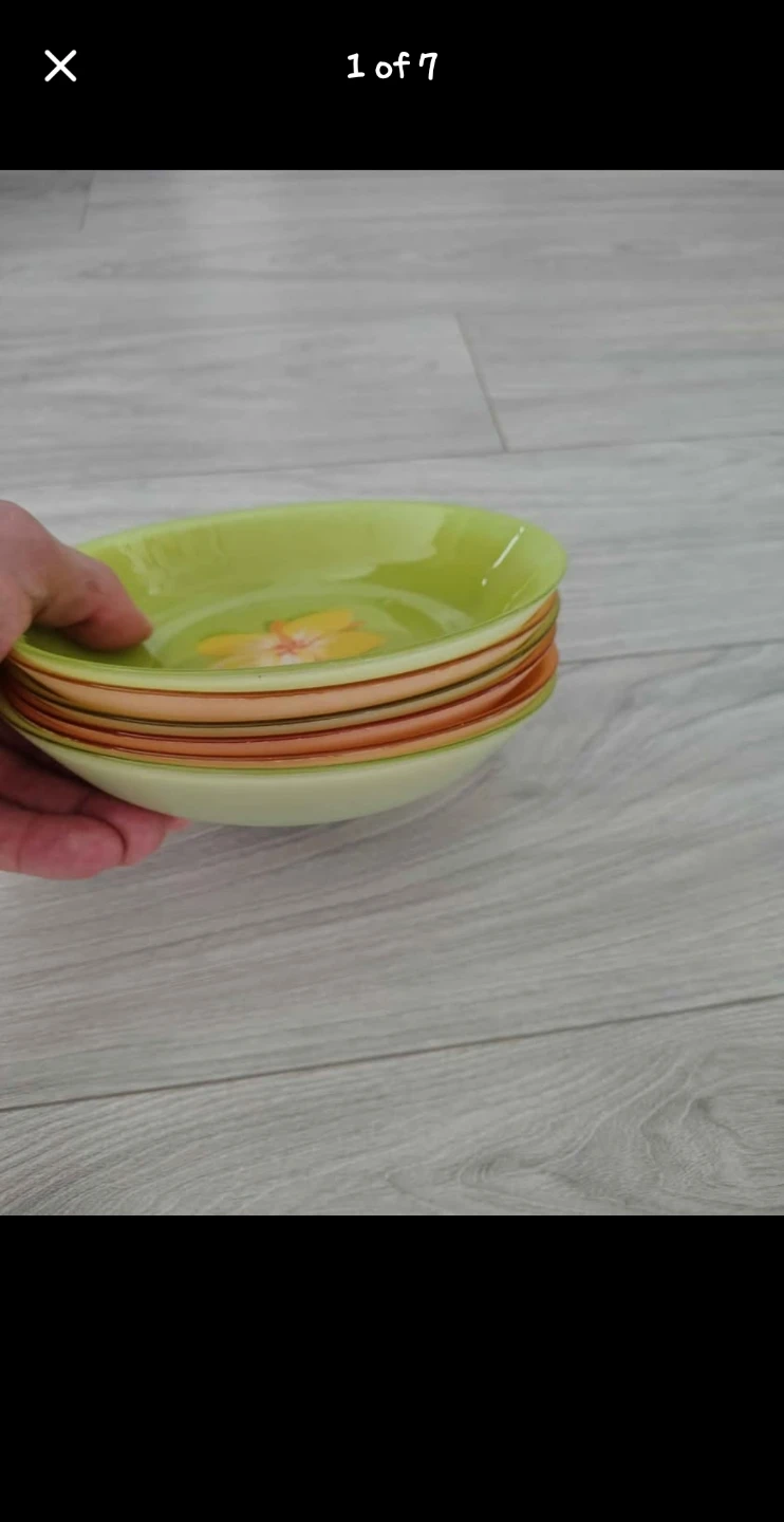 Set of colourful small plates or bowls