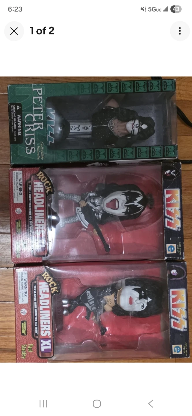 KISS Rock Headliners XL Collectible Figures (3-Pack)