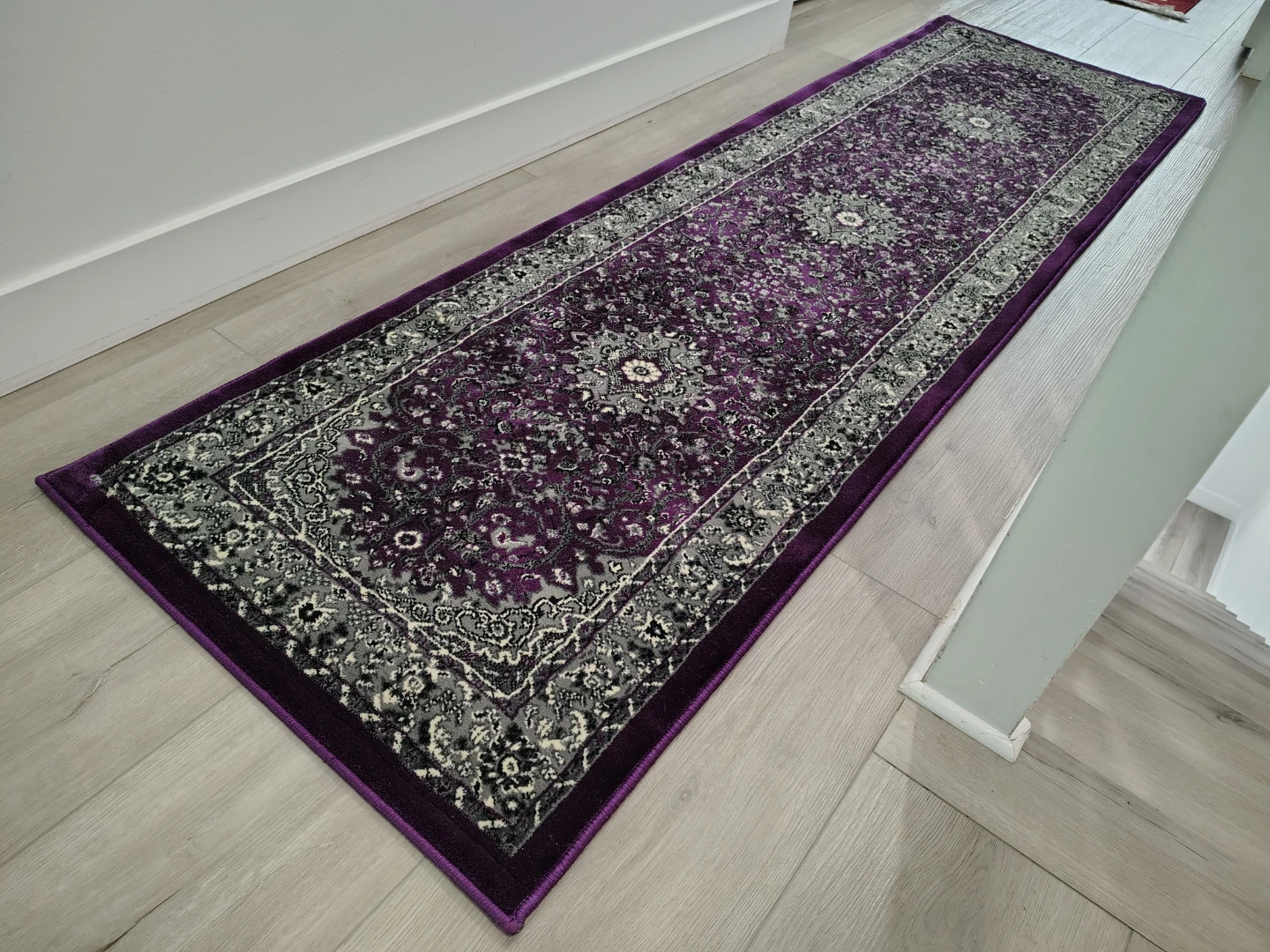 Beautiful Persian Weavers "Elegance" Purple Runner Rug.