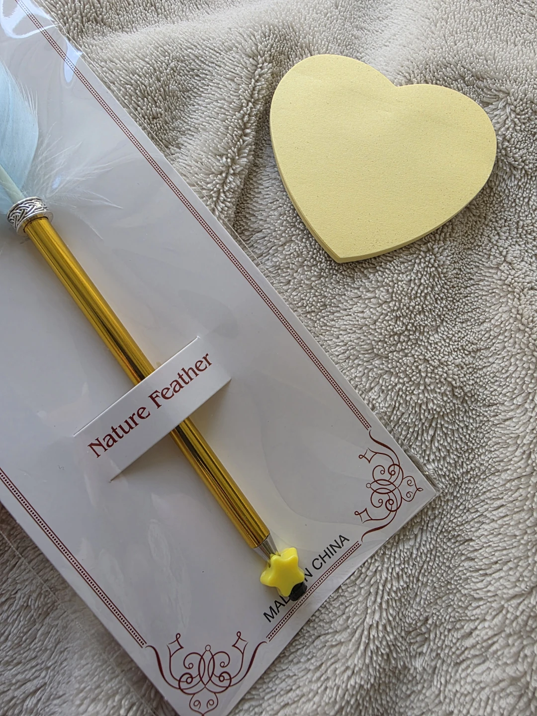 Nature Feather Pen & Sticky Notes Bundle - photo 3