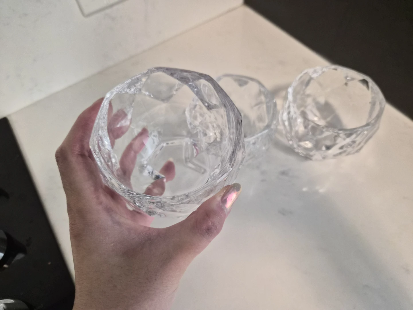 Set of 3 Clear Glass Cups - photo 2