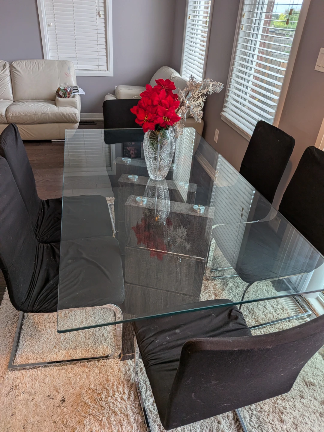 Glass Dining Table with 6 Chairs - photo 4