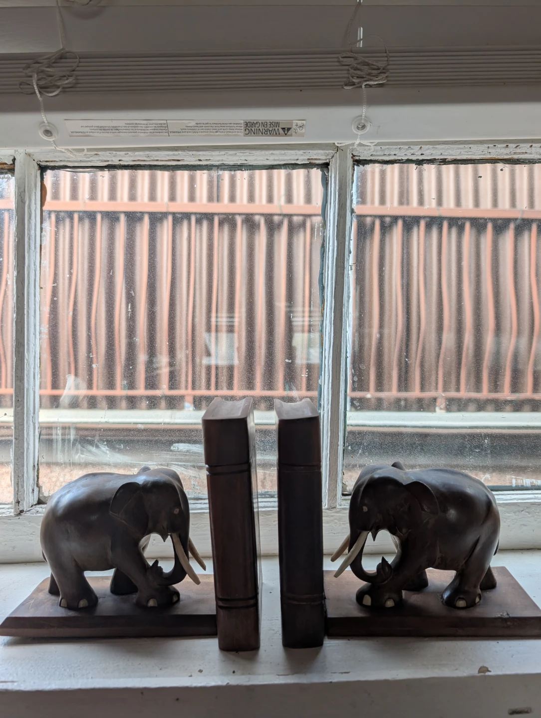 Hand Carved Elephant book ends