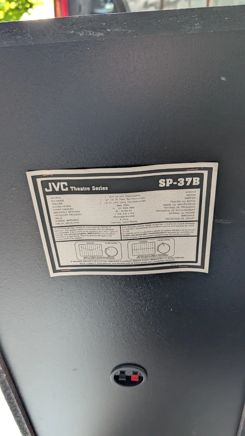 JVC Theatre Series SP-37B Speakers - photo 2