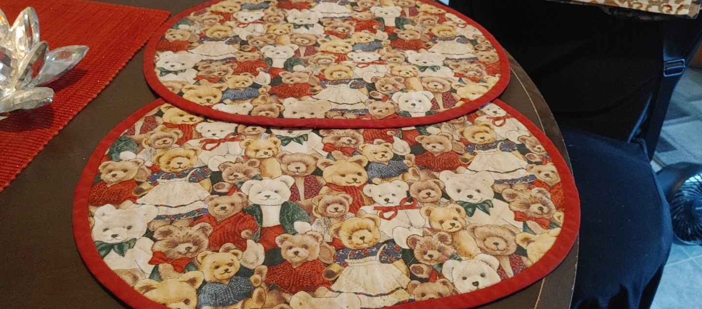 Set of 2 Teddy Bear Placemats