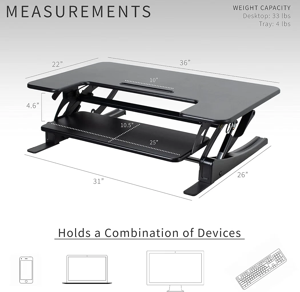 VIVO Height Adjustable Standing Desk Converter - photo 2