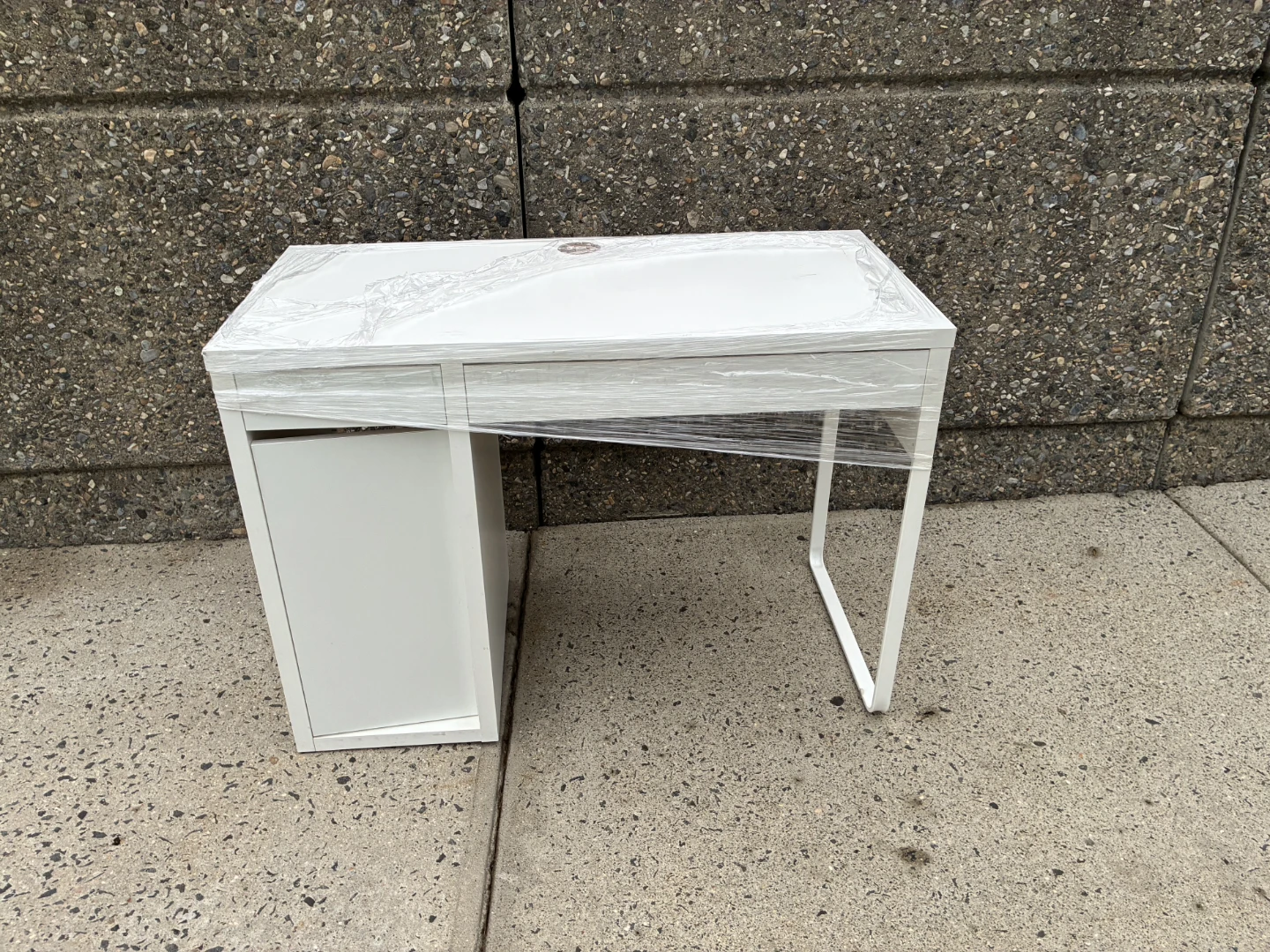 IKEA White Desk with Drawer and Cabinet