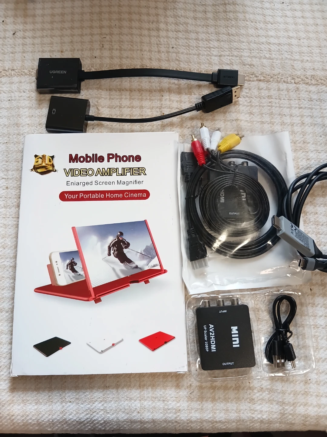 Mobile Phone Video Amplifier Screen Magnifier with AV to HDMI