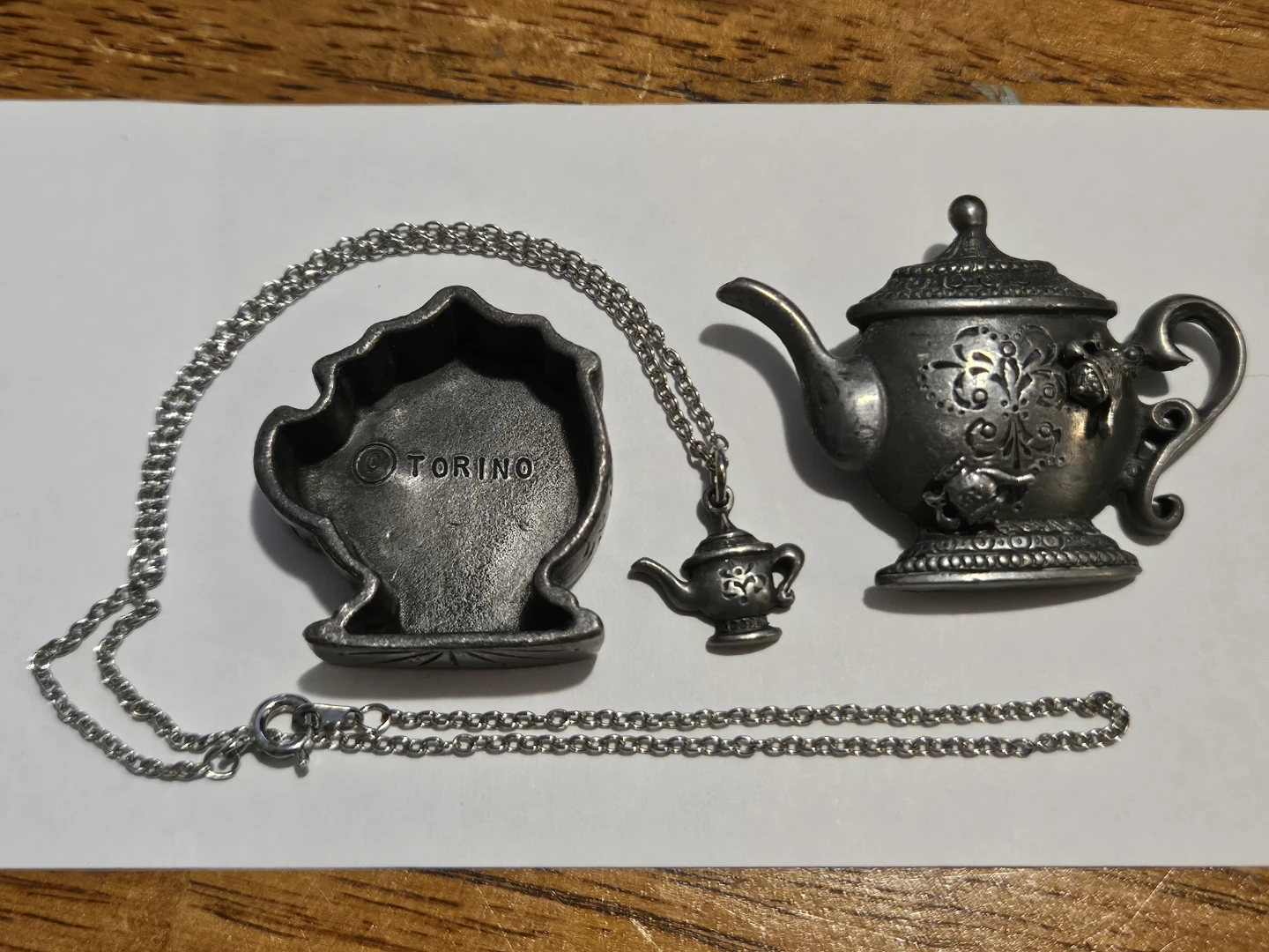 Vintage Teapot Broach, Earrings & Neckless