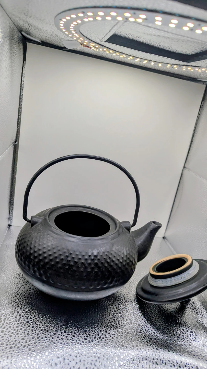 Black Textured Cast Iron Teapot - photo 2
