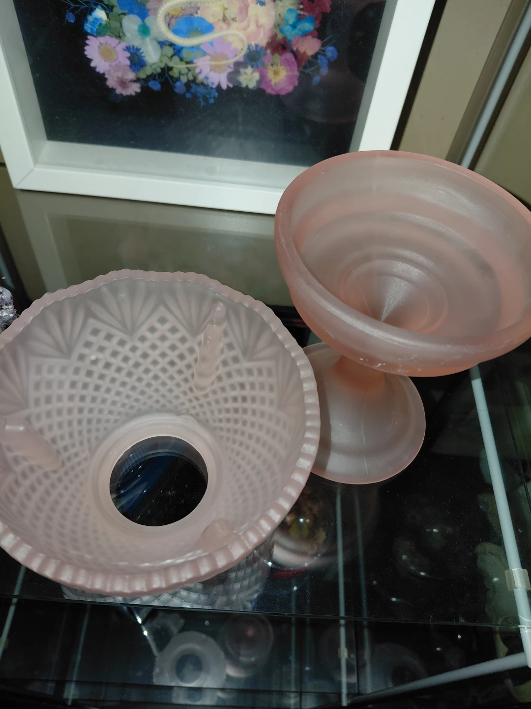 L. E. Smith Pink Frosted Fairy lamp - photo 2