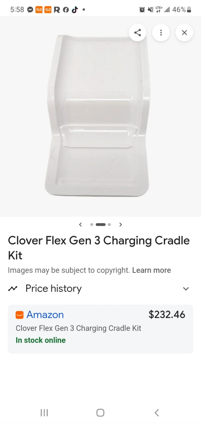 Clover Flex Gen 3 Charging Cradle Kit with Power Adapter