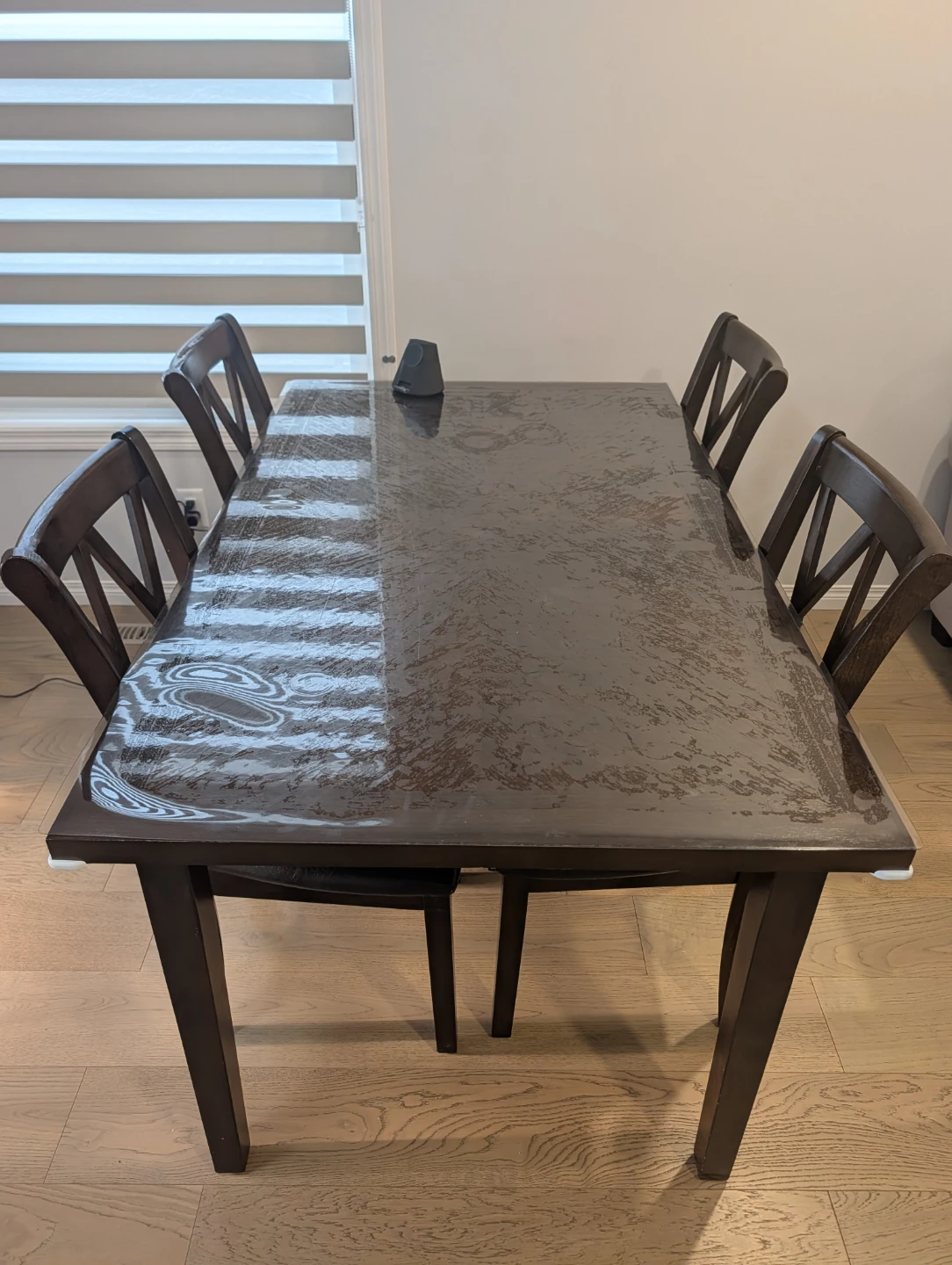 Dark wood dining table and 4 chairs - photo 4