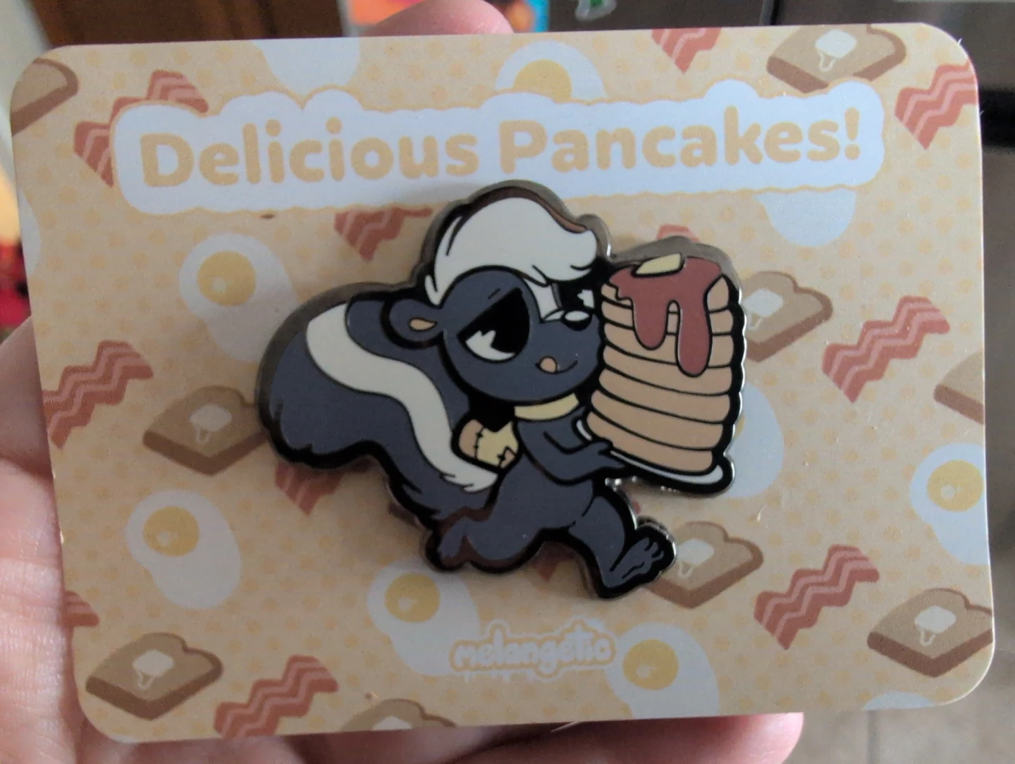 Delicious Pancakes Skunk Enamel Pin