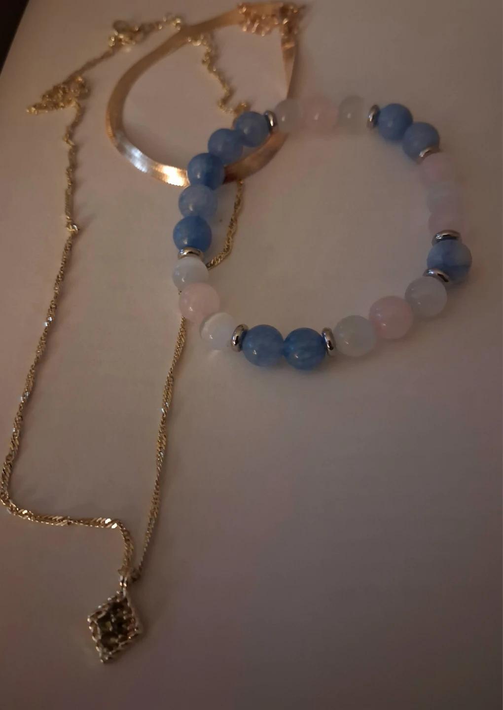 Gold Tone Necklace & Beaded Bracelet Set - photo 2