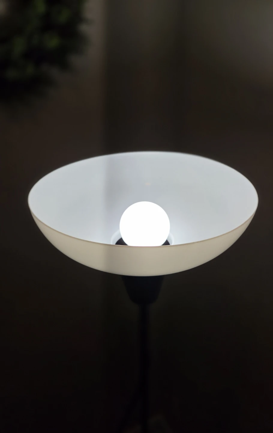 Black Floor Lamp with White Bowl Shade - photo 5