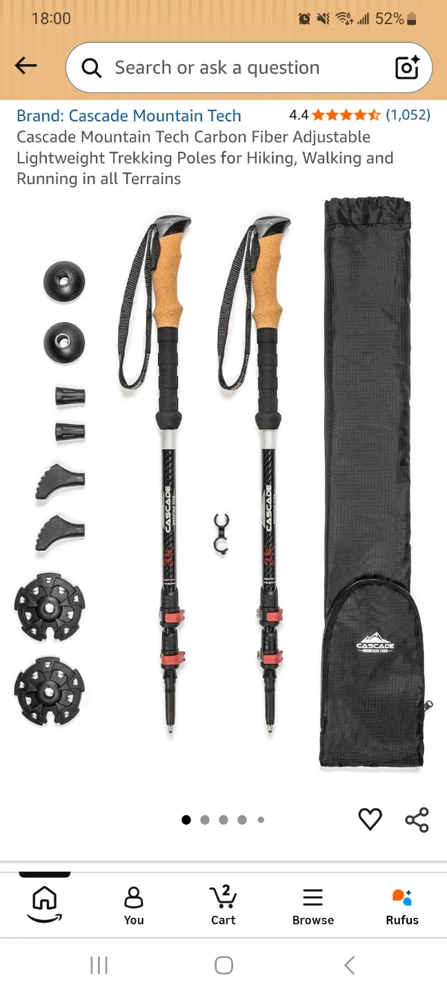 Cascade Mountain Tech 3K Carbon Fiber Trekking Poles - photo 3