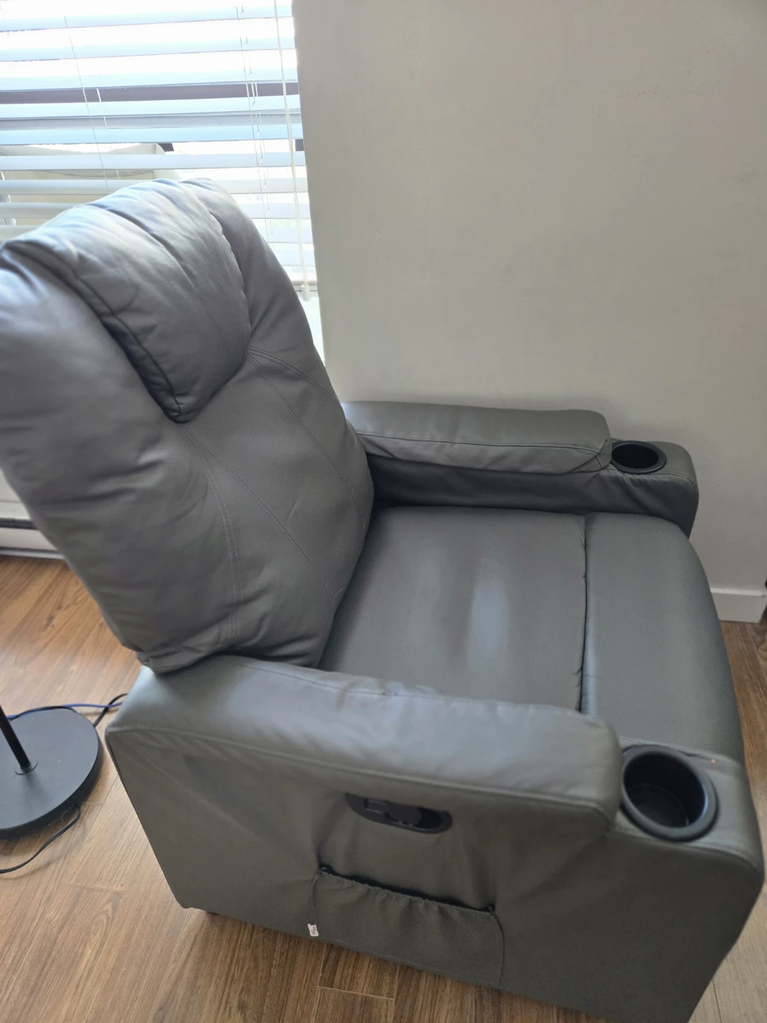 Grey Recliner Chair with Cup Holders (PICKUP ONLY) - photo 2