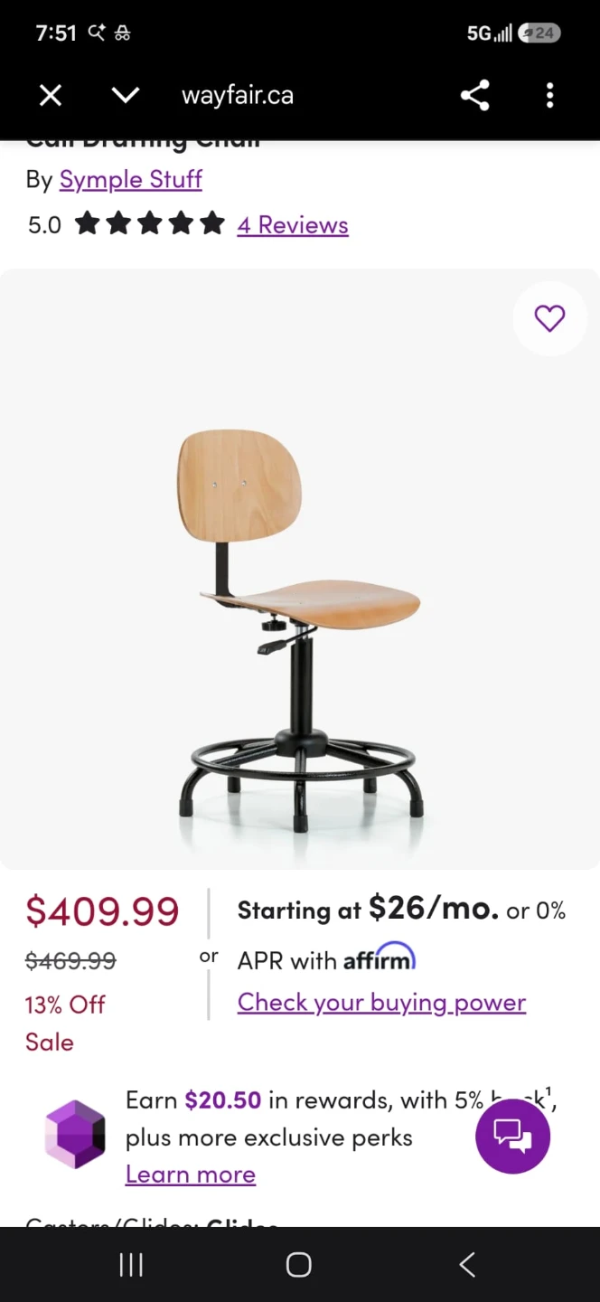Symple Stuff Drafting Chair